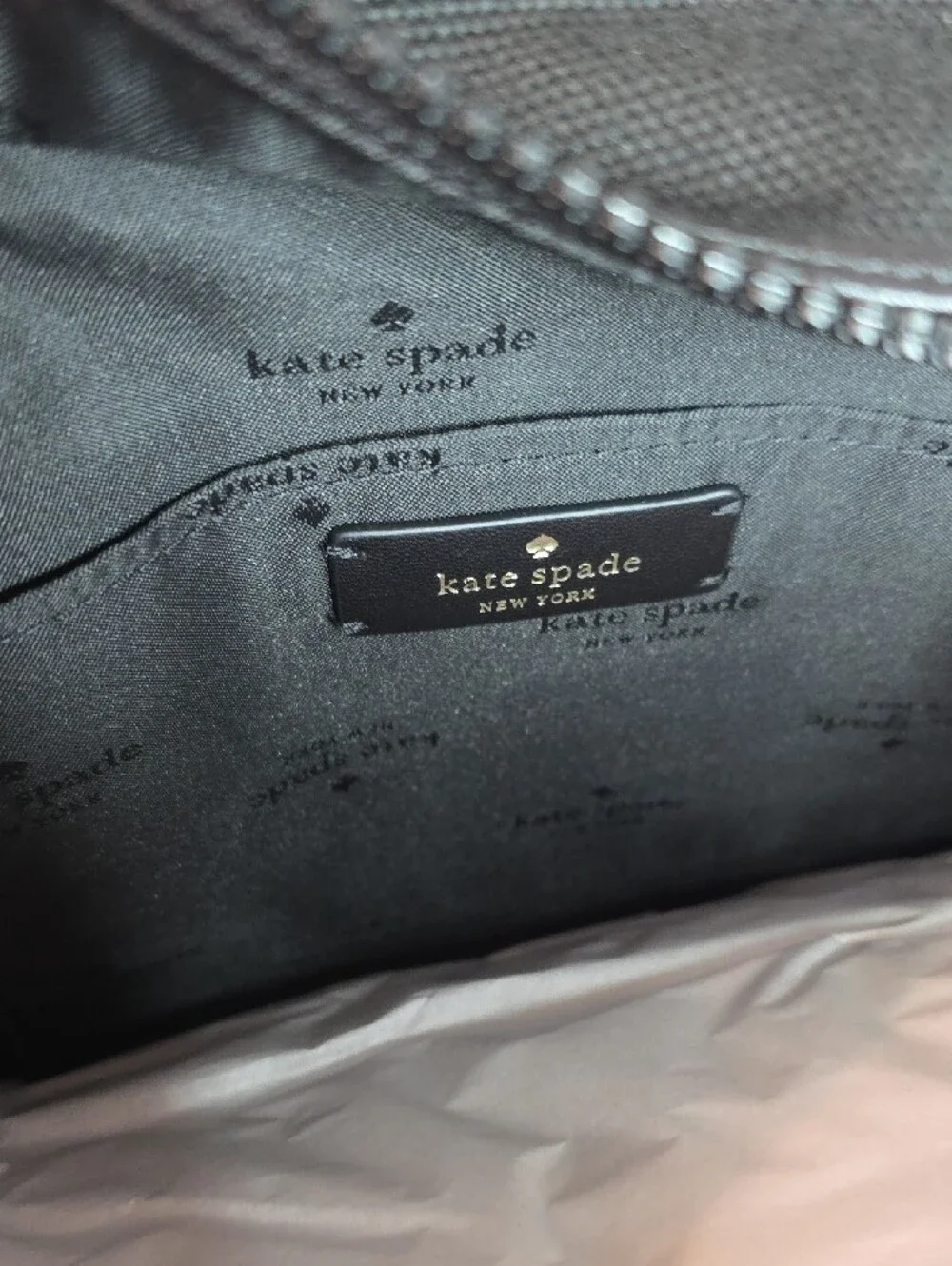 kate spade KG767 Canvas Kip Tote with Cream Logo Straps